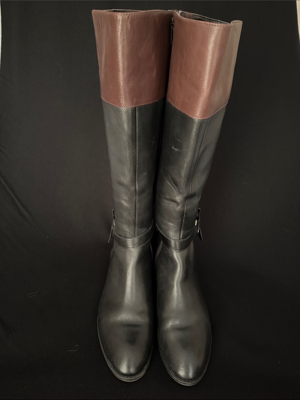 LAUREN RALPH LAUREN Leather Saddle Boots - Picture 3 of 11